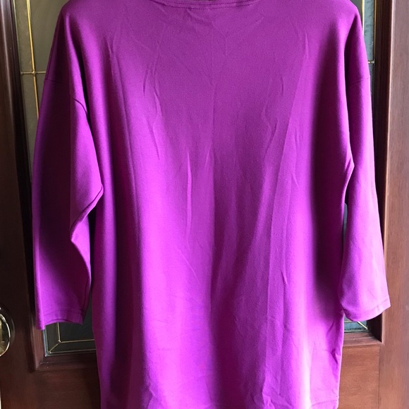 Vintage 90s Oversized Graphic Design Hot Fuchsia Shoulder Pad Top Size 14 - Picture 2 of 6